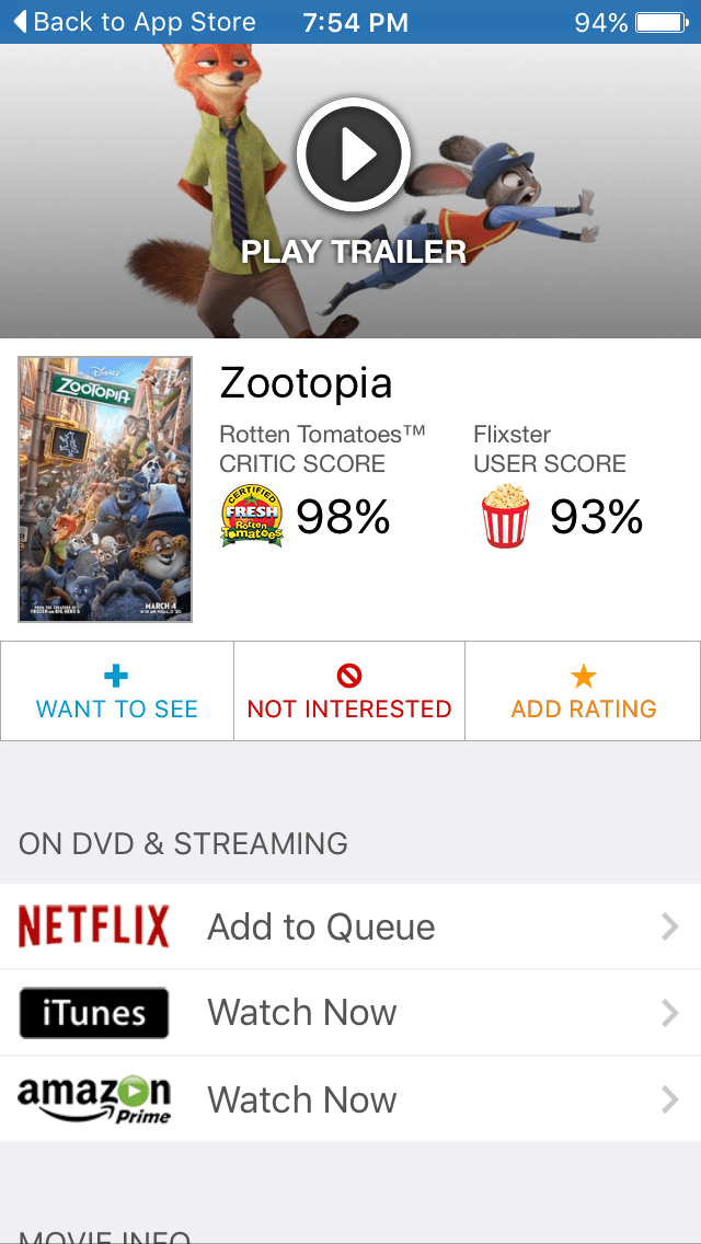 Flixster: Rotten Tomatoes