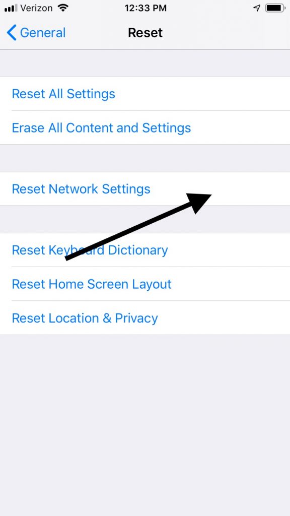 Reset Network Settings