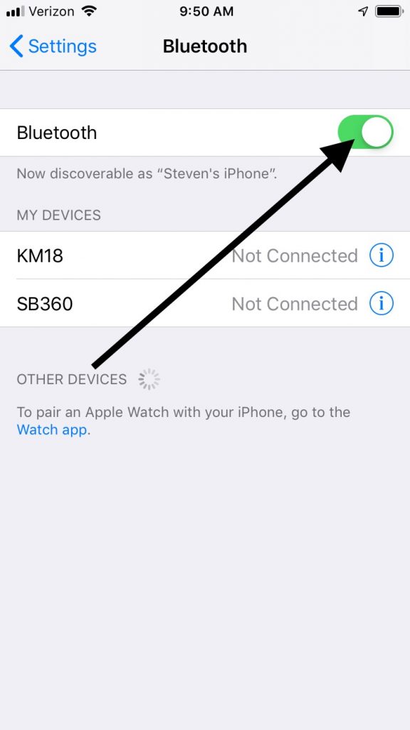 Iphone Bluetooth Setting