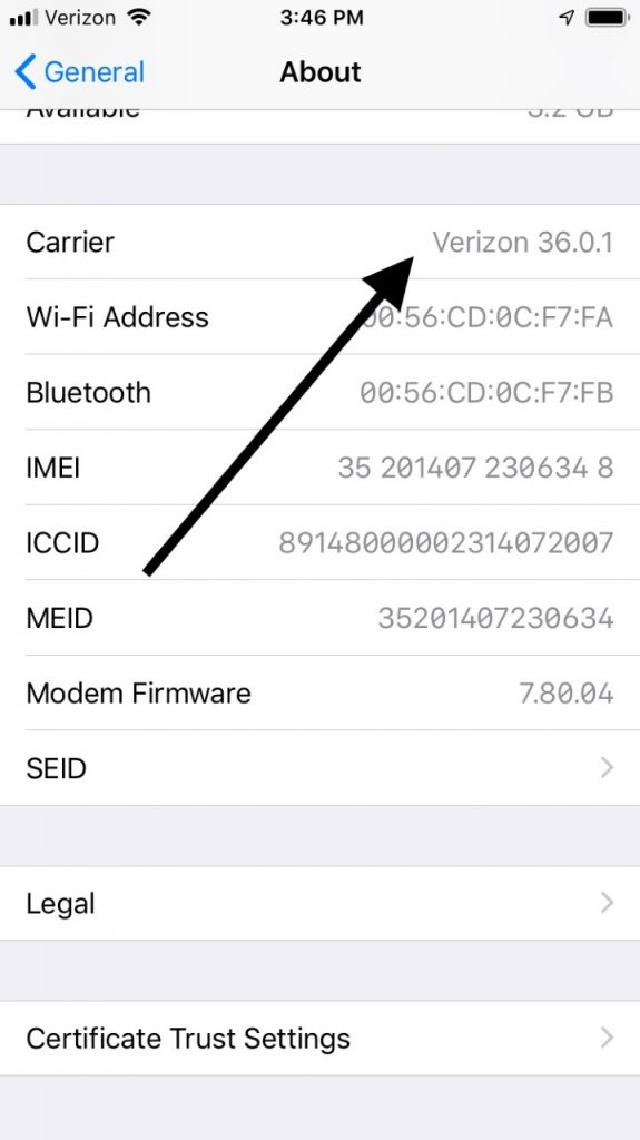 Carrier Settings for Invalid SIM Message