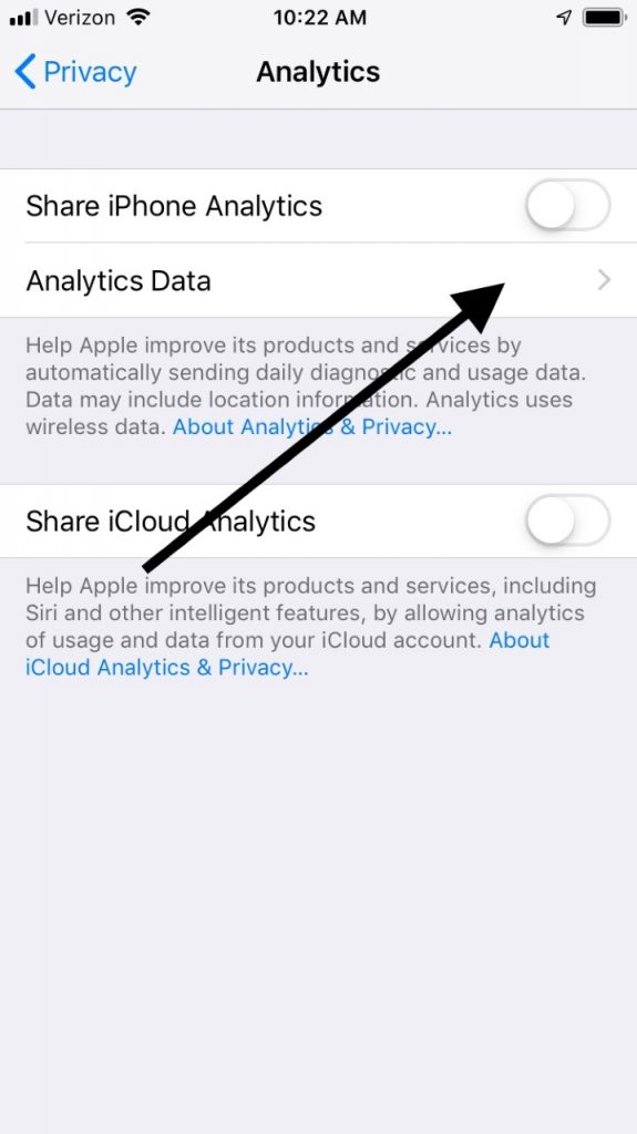 check analytics if iphone keeps restarting