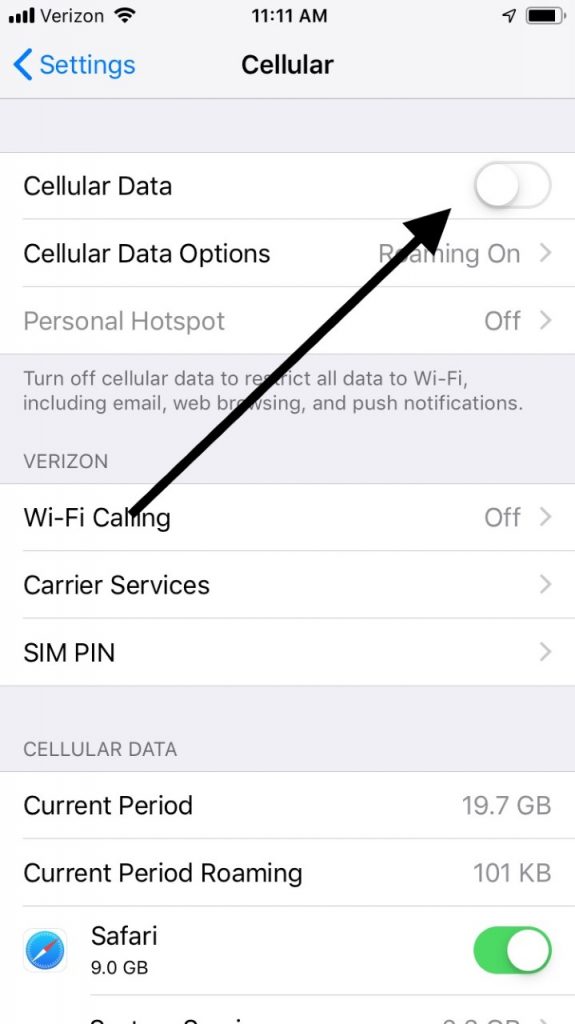 cellular data searching