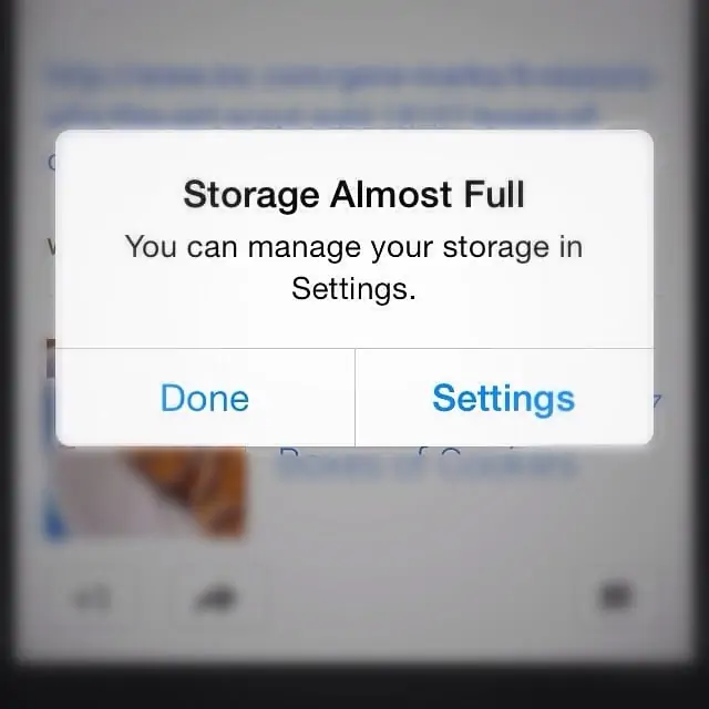 Storage almost full