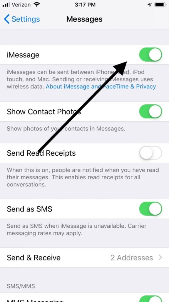 Turn Off iMessage for Activation Error