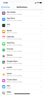 List of Apps Getting iPhone Notifications