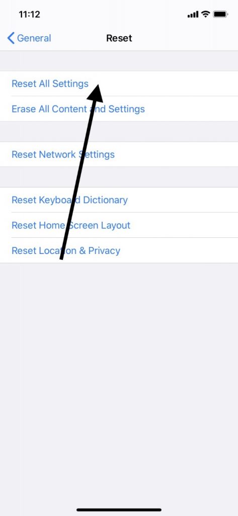 Reset All Settings for iPhone Notifications