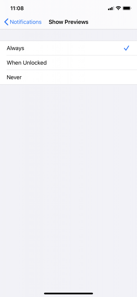 Show Previews for Not Getting Notifications on iPhone