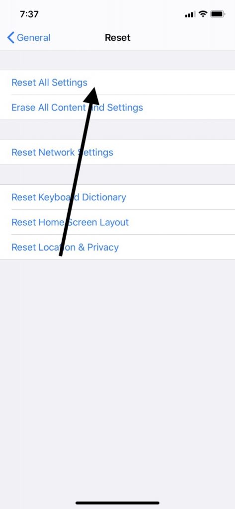 To Get Face ID to Work, Reset All Settings