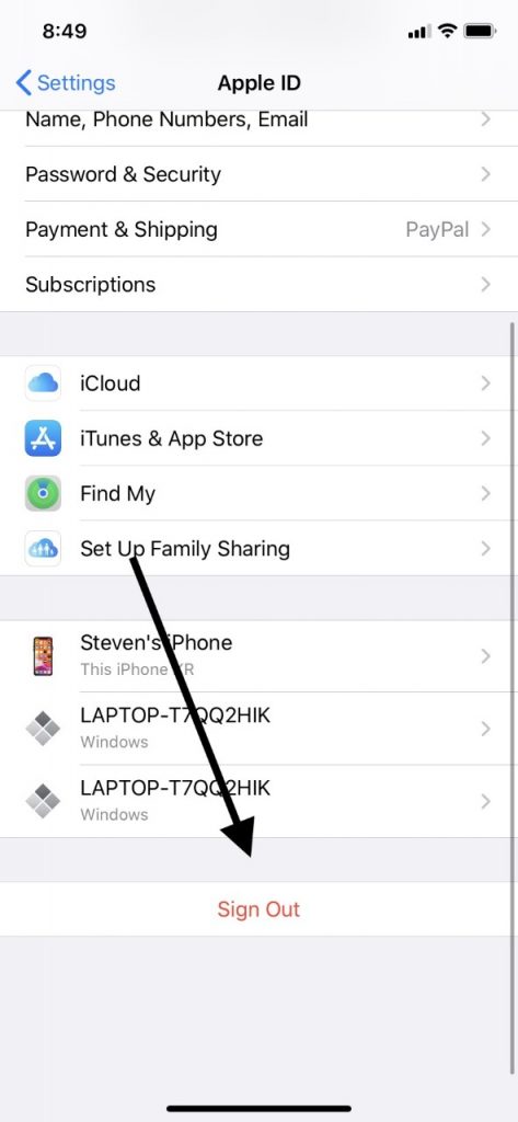 Sign Out of Your iCloud Account