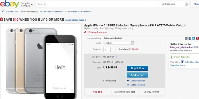 eBay Sells Used iPhones