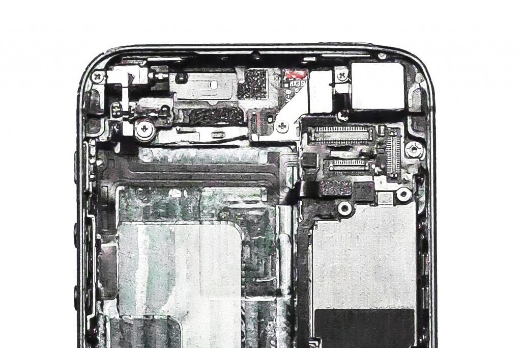 Inside of a cracked/ damage iPhone