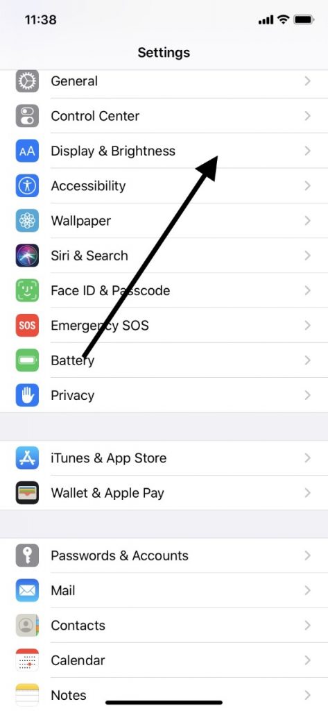 Display and Brightness on iPhone