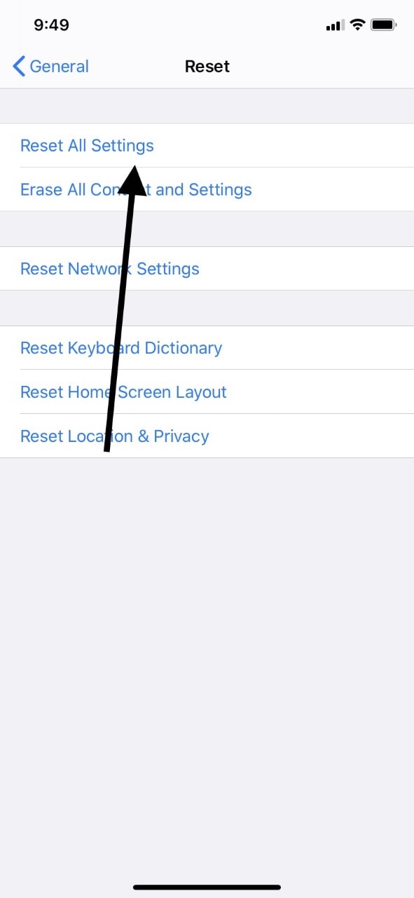 Reset All Settings for iPad Keyboard Not Working - Buyback Boss