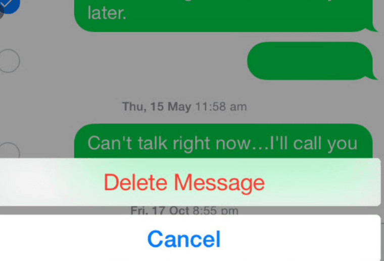 Deleting Messages on mobile phones