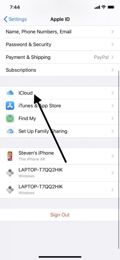 Use iCloud for the Data Switching Process