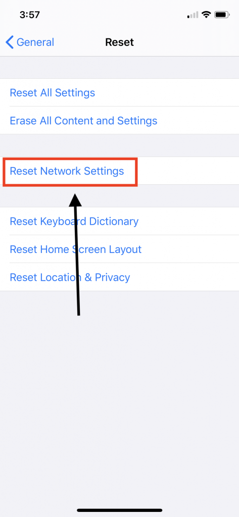 Reset Network Setting