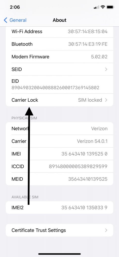 Carrier Lock Status