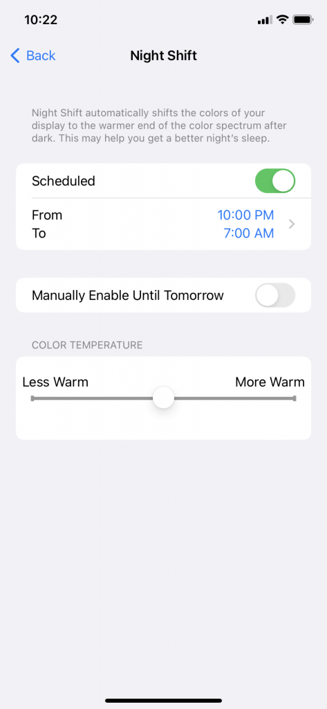 Night Shift for iPhone