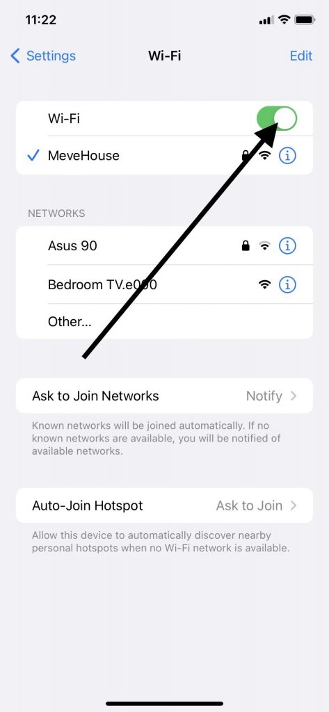 Wi-Fi in the On Position