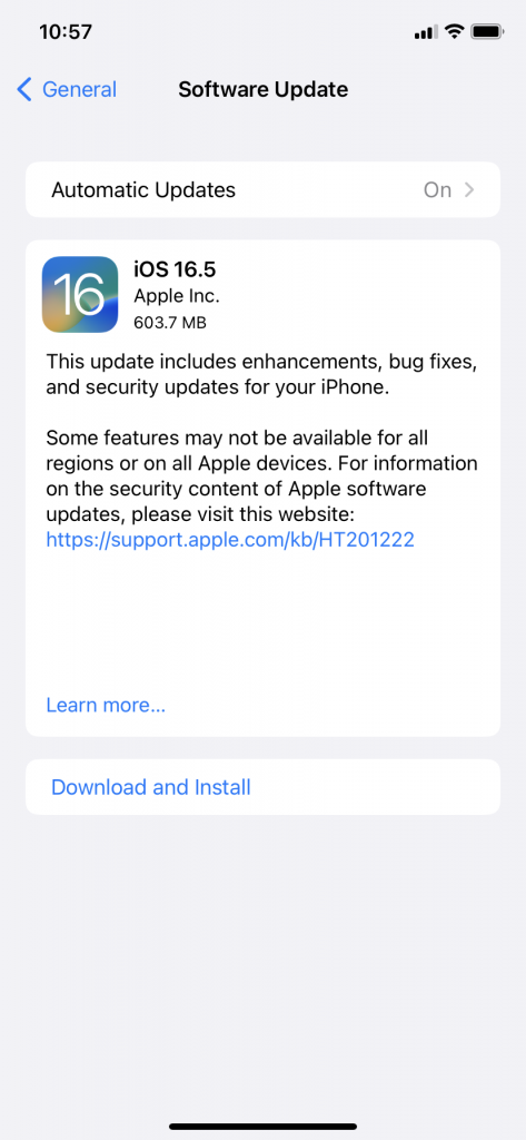 iOS Update