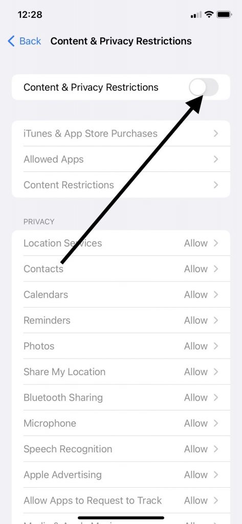 Content and Privacy Restrictions