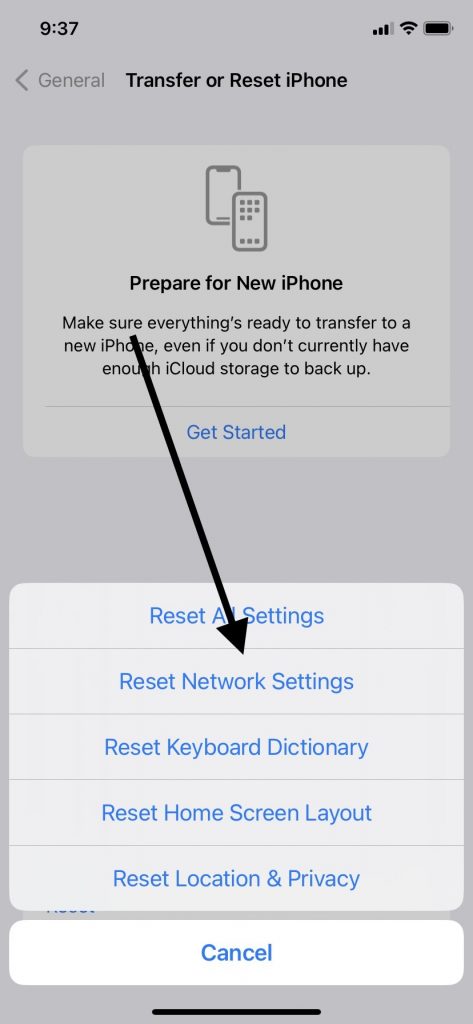 Reset Network Settings